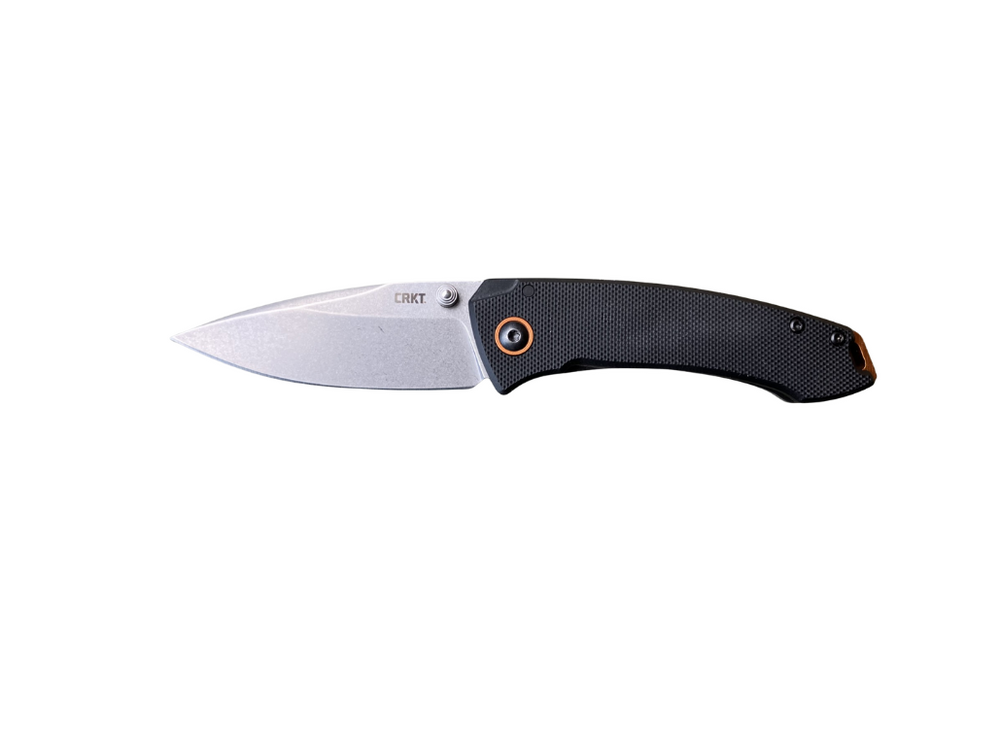 Coltello pieghevole CRKT Tuna Compact con lama in acciaio e manico in G10 e acciaio inox, compatto ed elegante.
