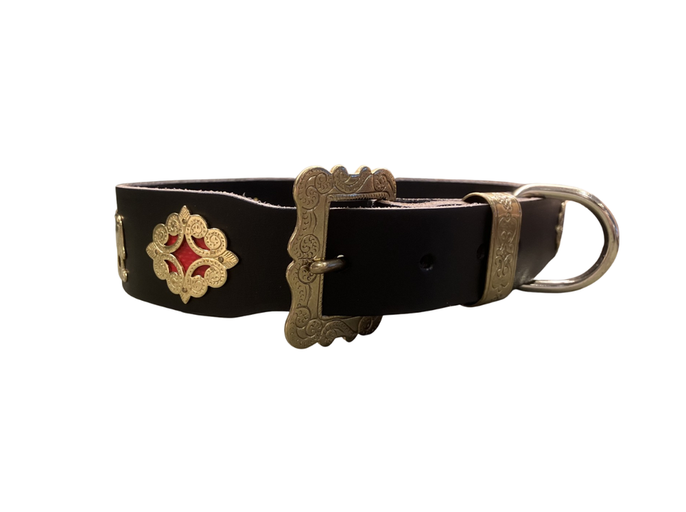 Collare nero di pelle appenzellese 4 cm