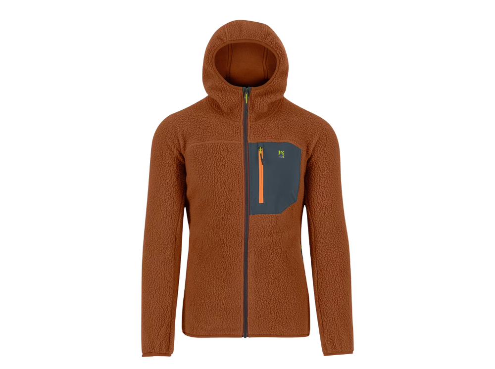 Karpos Moiazza Retrò Hoodie Fleece in stile vintage anni '80 color Mohagany
