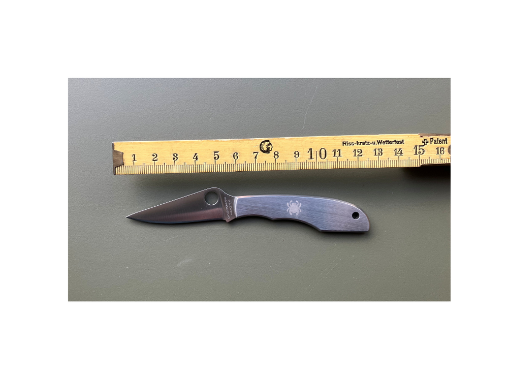 Spyderco Grasshopper C138P – Mini Coltello da Tasca con Sistema Slipjoint e Lama in Acciaio 3Cr, 40g con metro