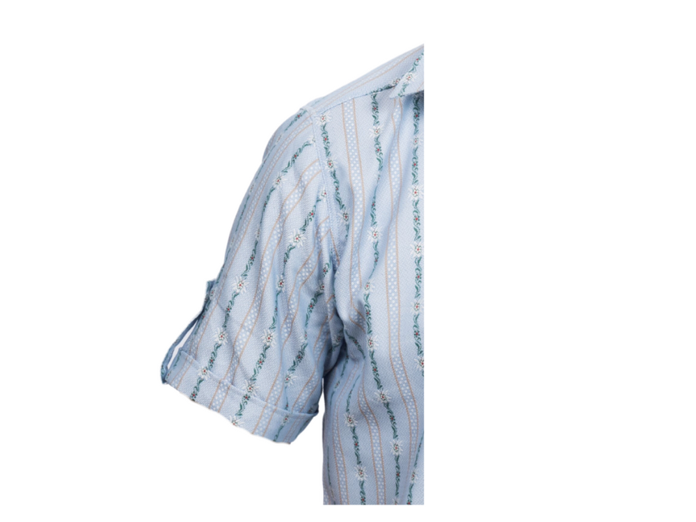 Camicia originale manica corta EDELWEISS cool Max collo normale azzurra - Caola