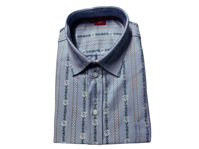 Camicia originale manica lunga EDELWEISS cool Max collo normale azzurra - Caola