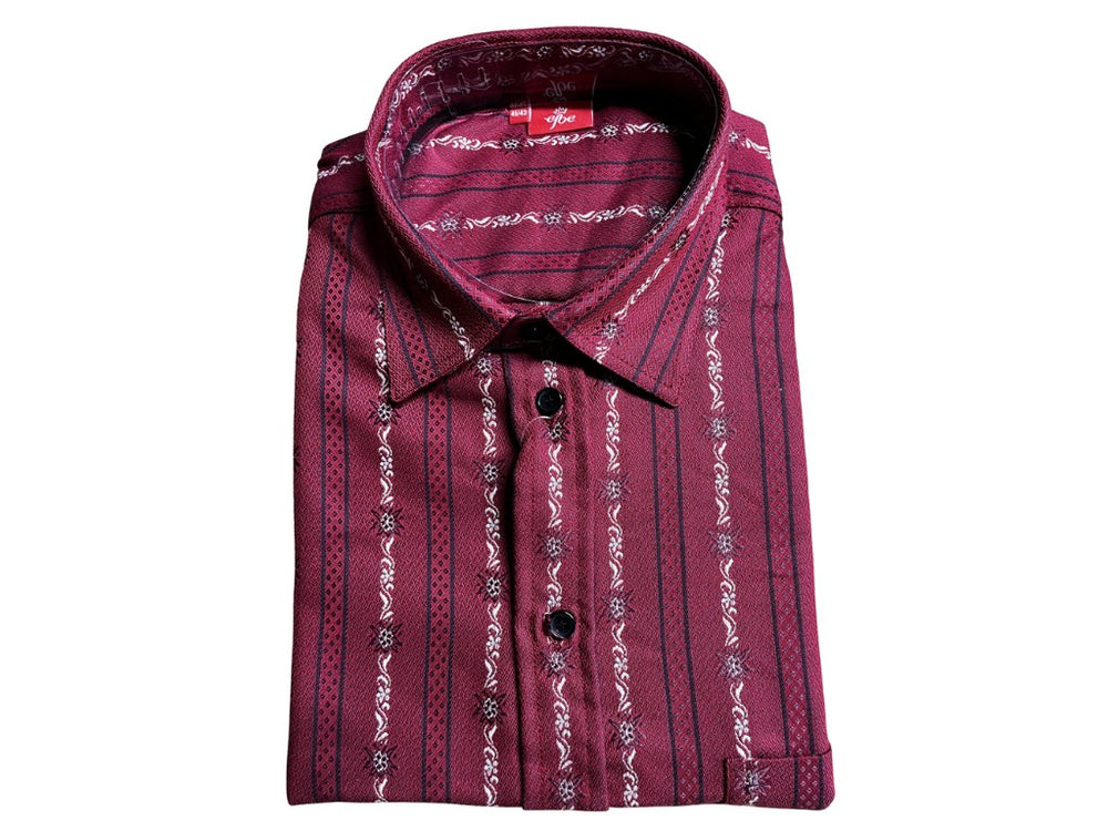 Camicia originale manica lunga EDELWEISS cool Max collo normale bordeaux - Caola