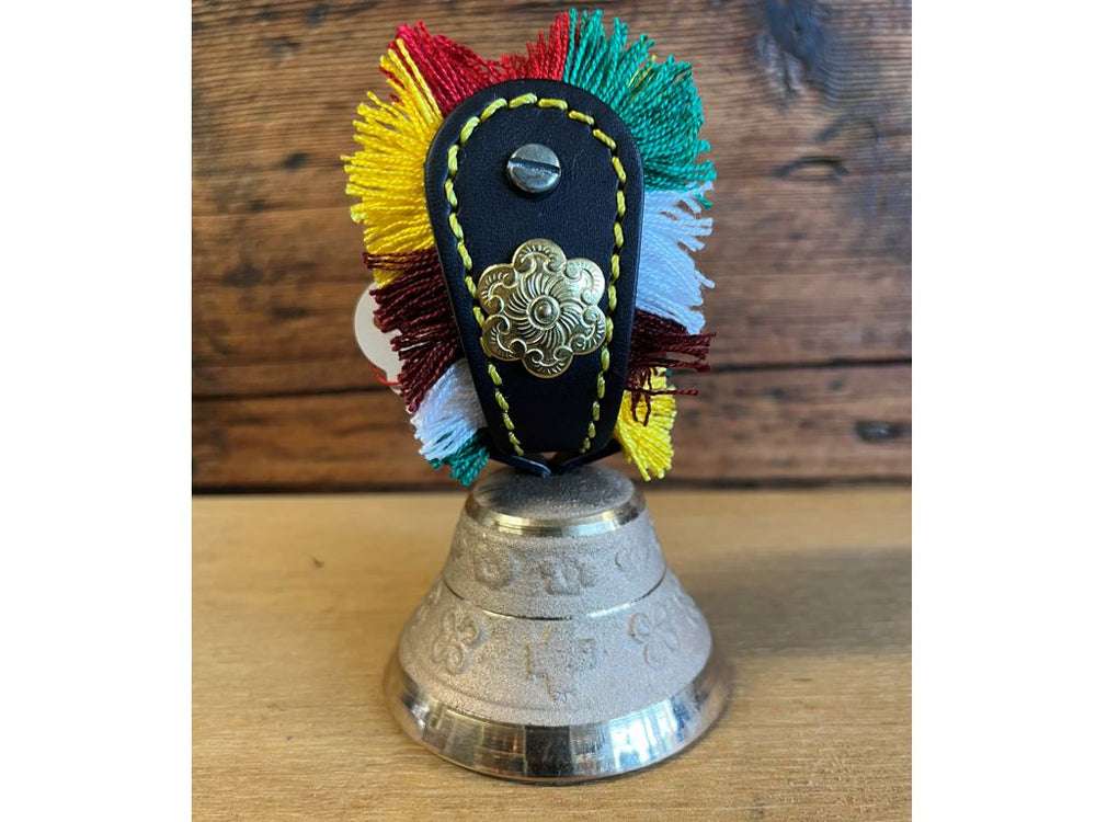 Campana bronzo 6.6 cm Ø con cinturino a frangette - Caola