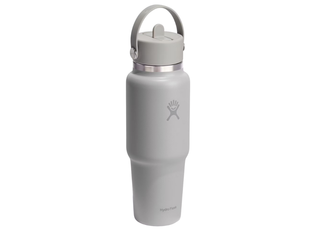 Hydro Flask 32 oz Travel Bottle con cannuccia flessibile, borraccia termica in acciaio inox 0,946 L color grigio