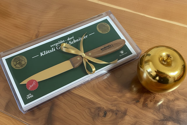 Coltellino klötzli placcato oro