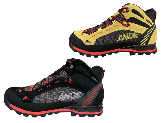 Scarpone Ande giallo e nero/rosso