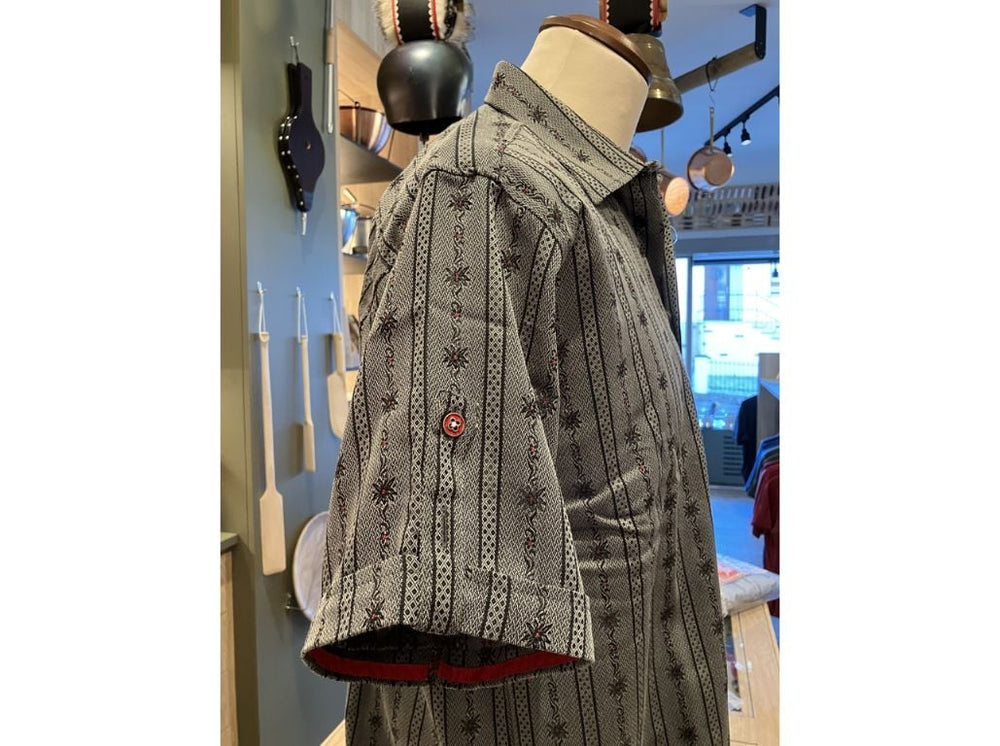 Camicia Edelweiss manica corta antracite laterale