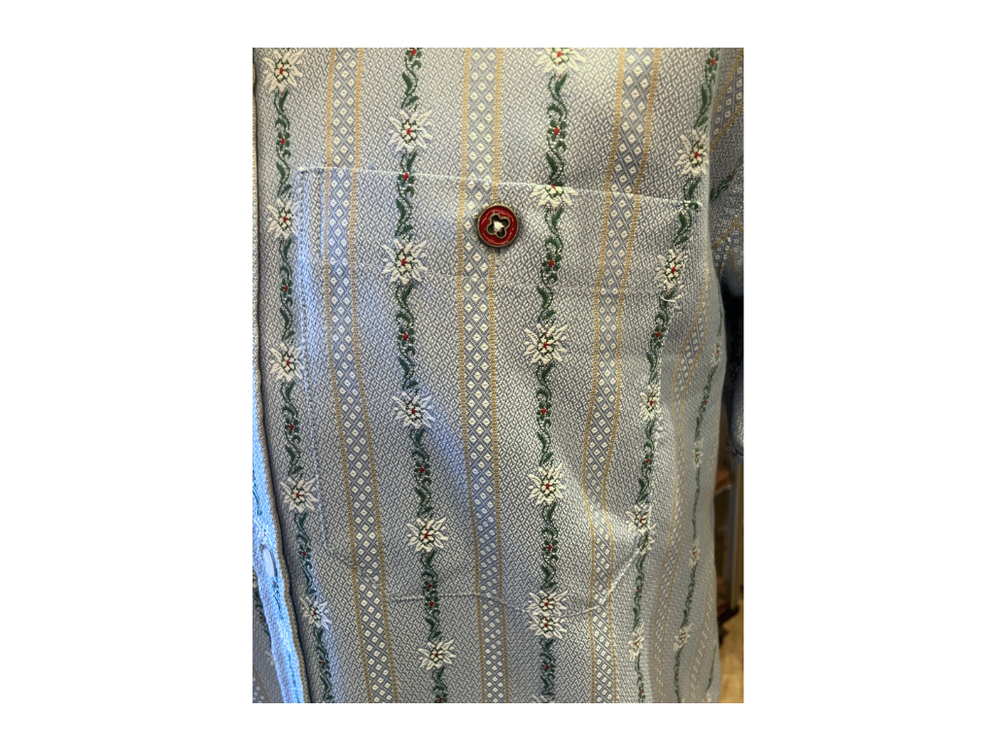 Camicia maniche corte Edelweiss azzurra tasca