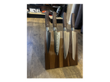 Ceppo porta coltelli  magnetico in noce con coltelli da cucina Bregaglia Knife