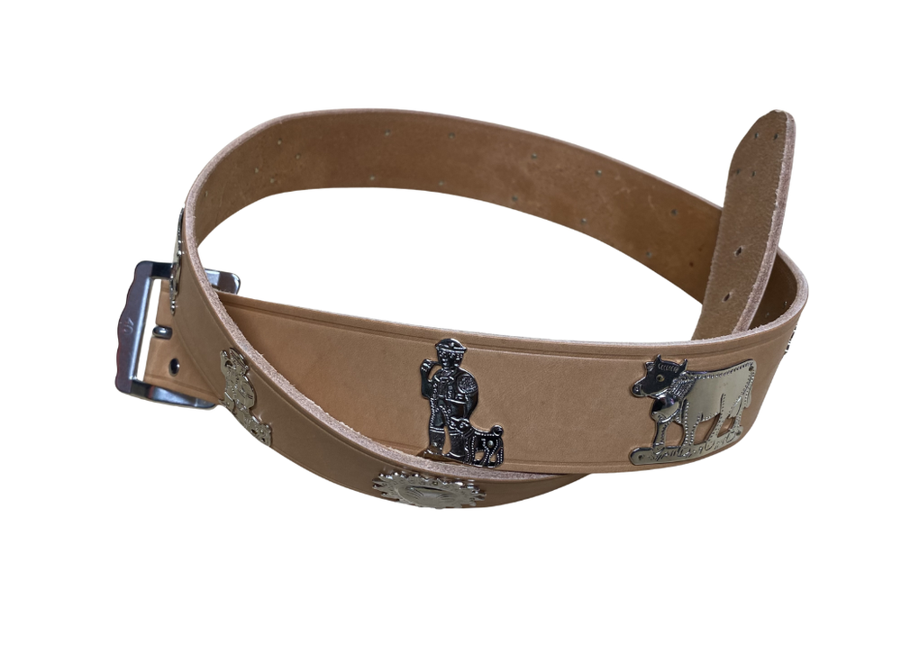 Cintura appenzellese comaroone chiaro con deco argentate