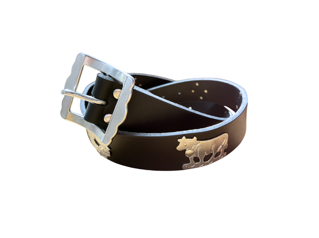 Cintura appenzellese 3 cm con decorazioni argentate