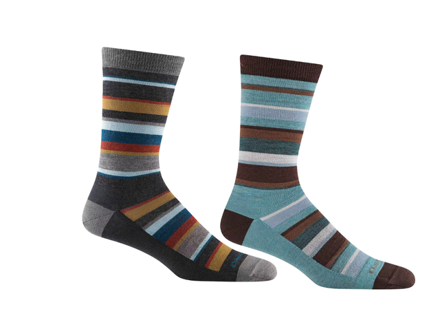 Calze casual da uomo Darn Tough Ms Druid Crew a strisce colorate in leggera lana merino