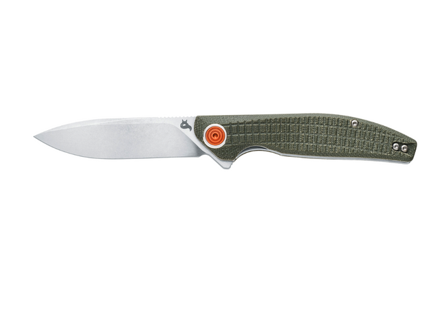Foto del Coltello ARTIA BF-765 OD: Coltello EDC di alta qualità con lama in acciaio D2 stone washed, manico in G10 verde e clip reversibile in acciaio inox. Design elegante e funzionale, progettato da Grigorii Matveev per un uso quotidiano pratico e versatile.
