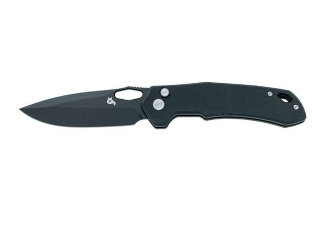 Fox Atros coltello tascabile con  manico nero con clip.