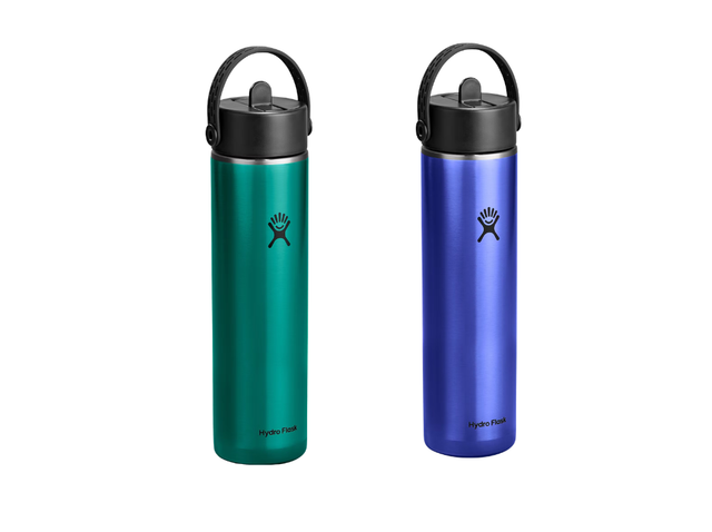 Hydro Flask Lightweight Wide Mouth 24 oz 710 ml con Flex Straw Cap, borraccia termica in acciaio inox leggera.