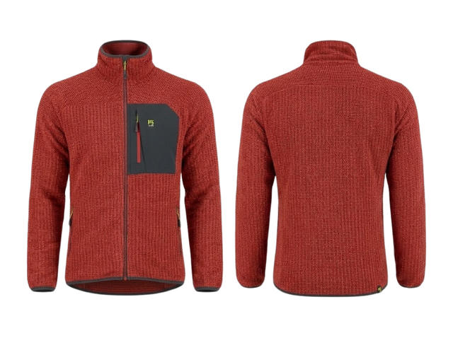 Giacca in pile tecnico da uomo Karpos Rocchetta Evo Fleece con collo alto e zip frontale YKK