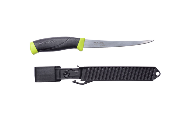 Moraniv coltello da pescaflessibile, lama in acciaio svedese riciclato, manico antiscivolo.