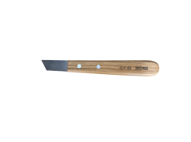 Pfeil coltello da intaglio Kerb 9 piccolo a lama piatta, lama 55 mm, manico in ciliegio oliato