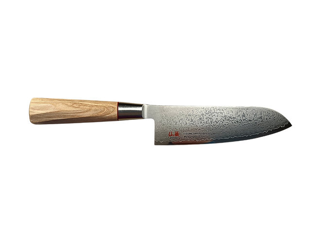 Senzo Santoku 17cm – Coltello Damascato Giapponese con Manico Twisted Ottagonale in Pakkawood
