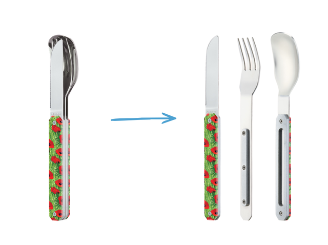 Akinod Papavero — Coltello lama micro-zigrinata acciaio martensitico 2CR14 design estivo