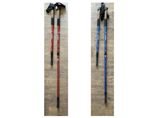 Coppia di bastoncini telescopici Nordic Walking in alluminio con sistema antishock