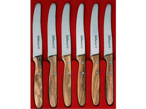 Set di coltelli da tavola con manico d'olivo